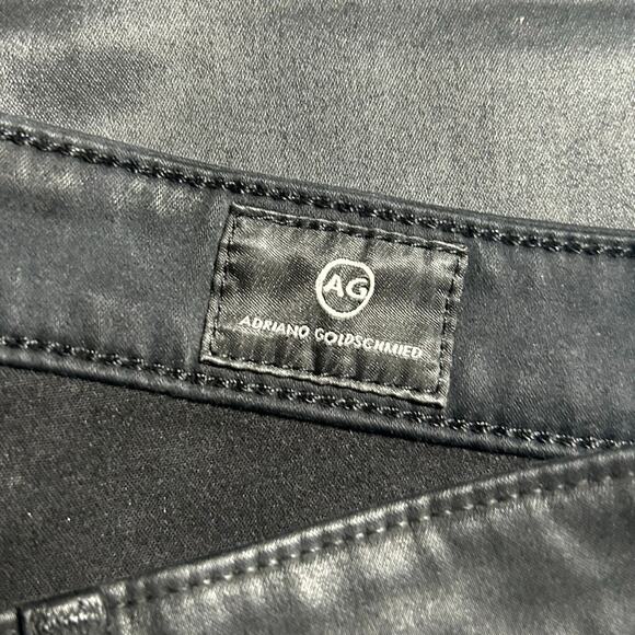 AG Adriano Goldschmied Black Coated Ankle Zip Skinny Jeans Pants 27 NWOT - Picture 7 of 8